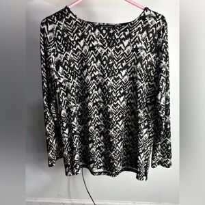 Mario Serrani Italy Top Womens Brown Snakeskin Print Long Sleeve Stretch Medium